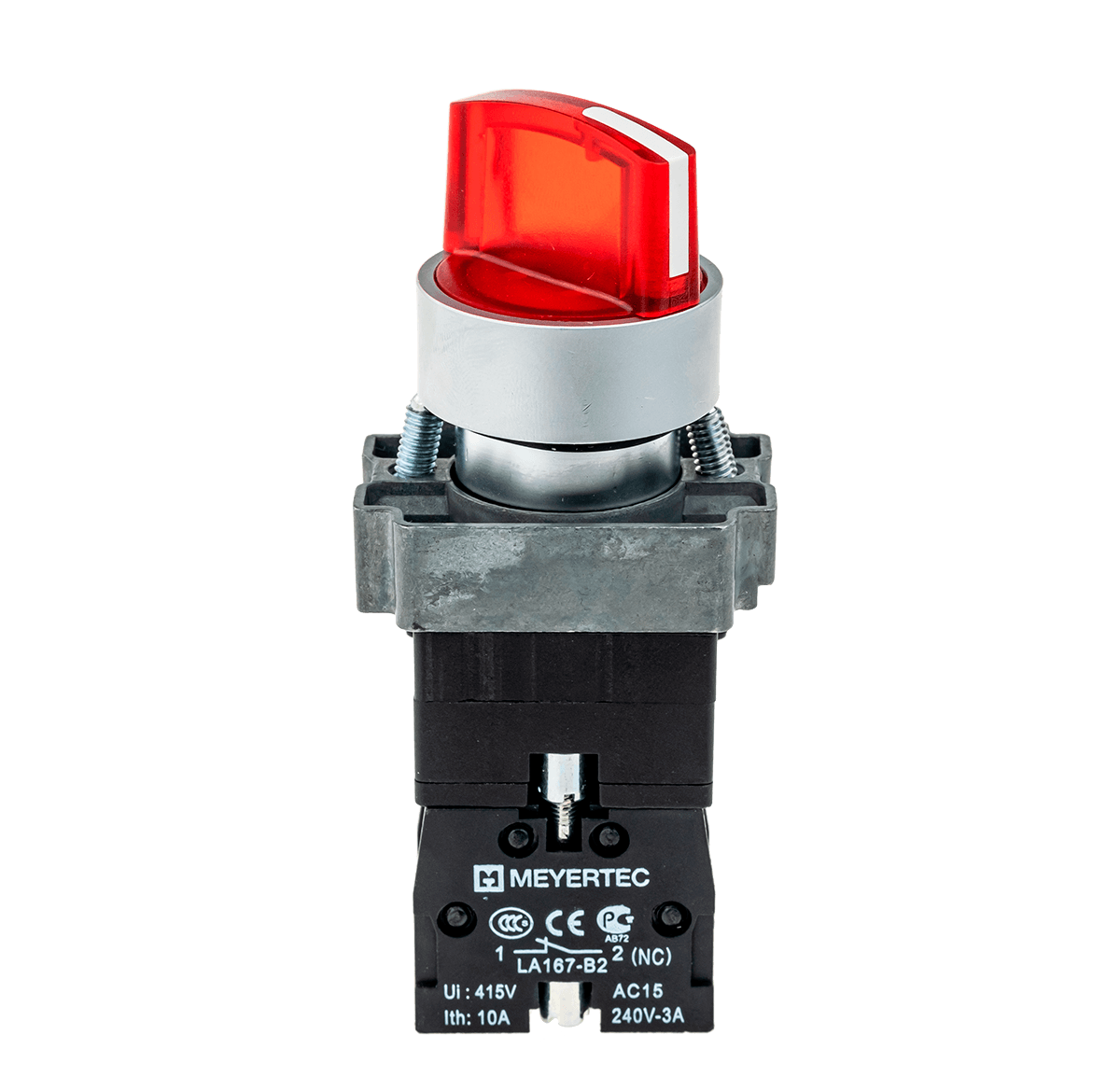 MTB2-BK3461 MTB2-BK3461 - Переключатель с подсветкой, с фиксацией, 24V AC/DC, красный, 3 положения, 1NC