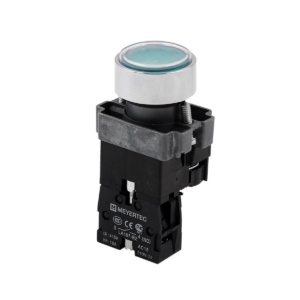 MTB2-BWF3361 - Кнопка  плоская зеленая с подсветкой, 220V AC/DC, 1NO, IP67, металл