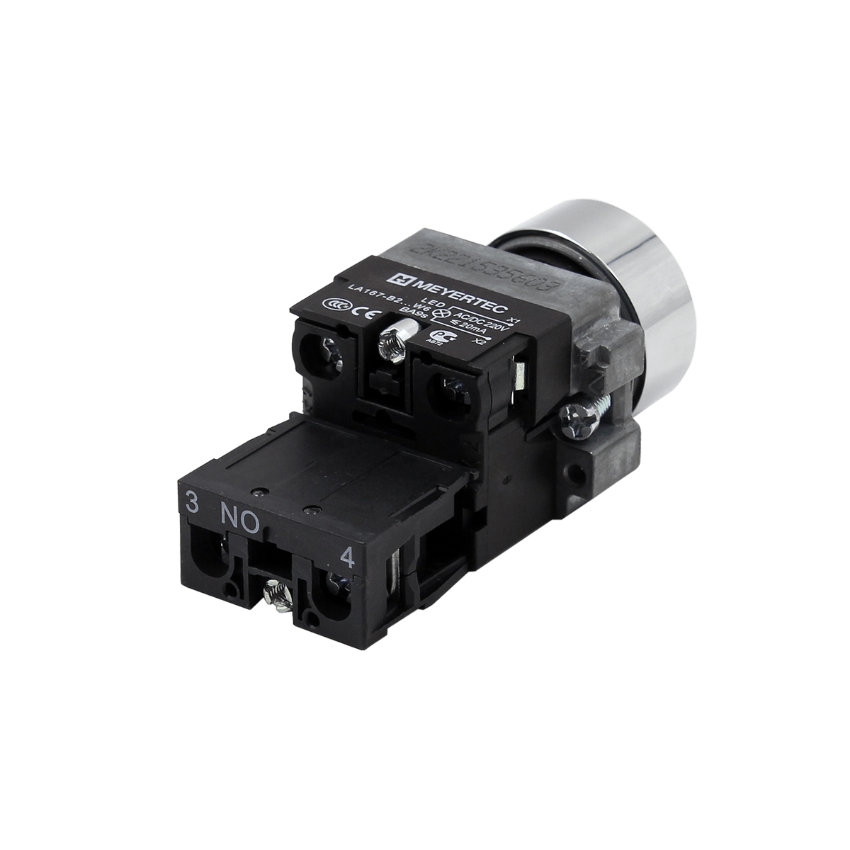 MTB2-BWF3561 MTB2-BWF3561 - Кнопка плоская желтая с подсветкой, 220V AC/DC, 1NO, IP67, металл