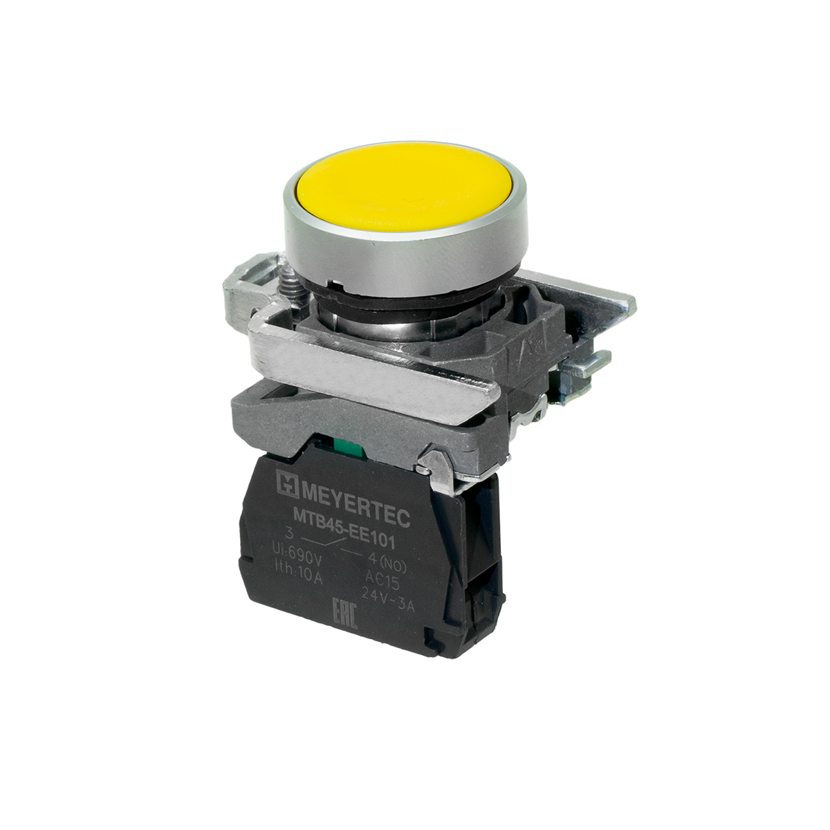 MTB4-BA51 MTB4-BA51 - Кнопка плоская желтая, 1NO, IP65, металл