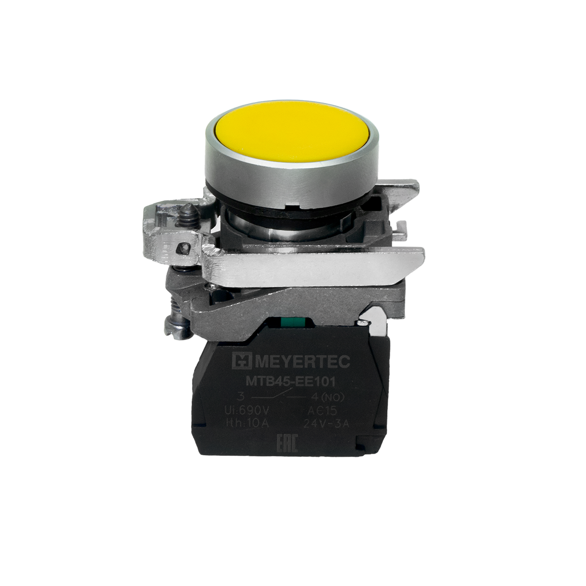 MTB4-BA51 MTB4-BA51 - Кнопка плоская желтая, 1NO, IP65, металл