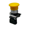 MTB4-BC51 - Кнопка грибовидная желтая, 40 мм, пружиный возврат, 1NO, IP65, металл