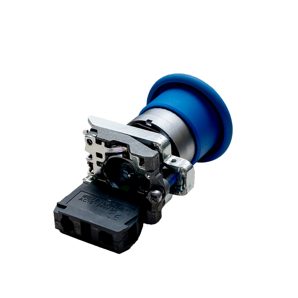 MTB4-BC61 MTB4-BC61 - Кнопка грибовидная синяя, 40 мм, пружиный возврат, 1NO, IP65, металл