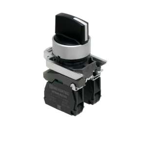 MTB4-BD53 - Переключатель на 3 положения с  возвратом в центре, короткая ручка, 2NO, IP65, металл