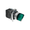MTB4-BK33713 - Переключатель на 3 положения с фиксацией и подсветкой, зеленый, 1NO, 220V AC/DC, IP65, металл