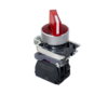 MTB4-BK34721 - Переключатель на 3 положения с фиксацией и подсветкой, красный, 1NС, 24V AC/DC, IP65, металл