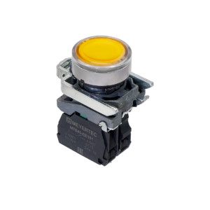 MTB4-BW35711 - Кнопка желтая с подсветкой, 1NO, 24V AC/DC, IP65, металл