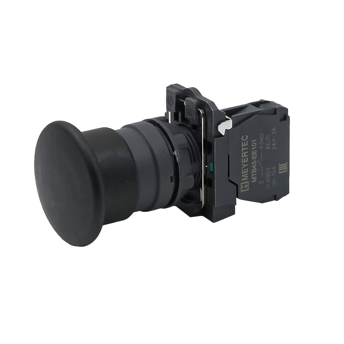 MTB5-AC21 MTB5-AC21 - Кнопка грибовидная черная, 40 мм, пружиный возврат, 1NO, IP65, пластик