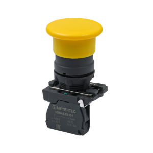 MTB5-AC51 - Кнопка грибовидная желтая, 40 мм, пружиный возврат, 1NO, IP65, пластик