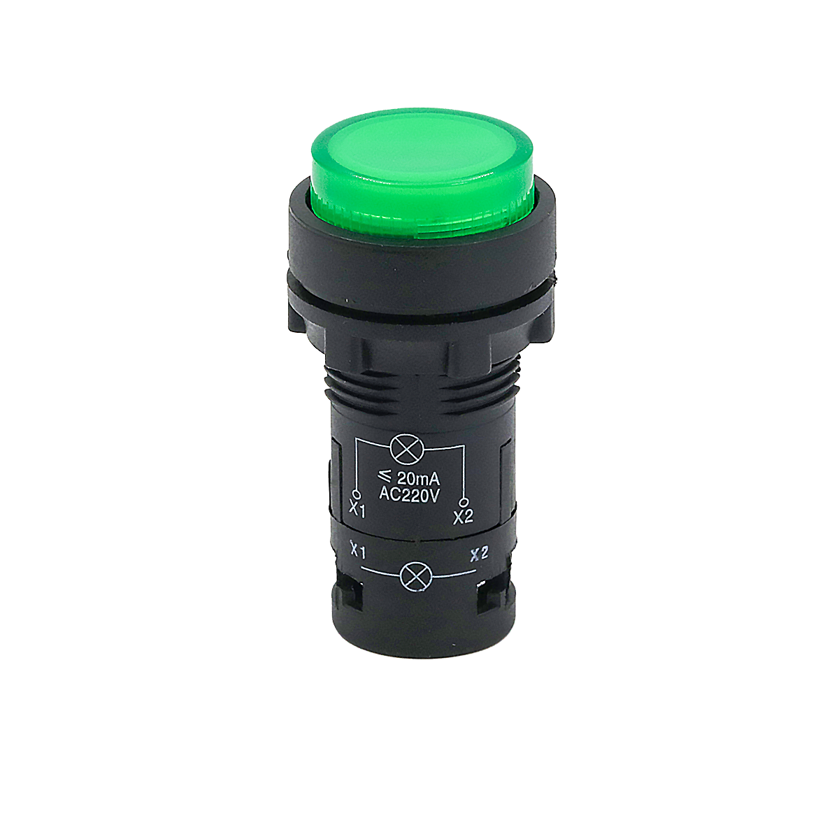 MTB7-EW33616 MTB7-EW33616 - Кнопка зеленая выступающая с подсветкой, 1NO, 220V AC, IP54, пластик