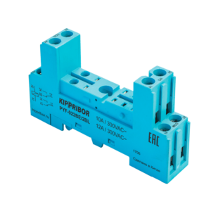 PYF-022BE/2BL - 2-ярусная колодка с винтовыми клеммами для 2-конт. реле MR, голубая