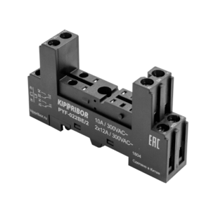 PYF-022BE/2 - 2-ярусная колодка с винтовыми клеммами для 2-конт. реле MR, черная