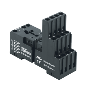 PYF-044BE/3 - 3-ярусная колодка с винтовыми клеммами для 4-конт. реле серии RP, черная