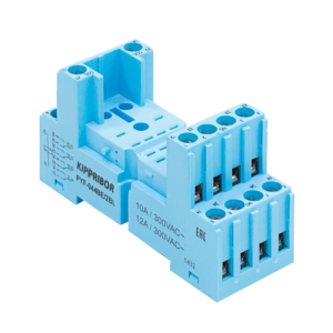 PYF-044BE/2BL - 2-ярусная колодка с винтовыми клеммами для 4-конт. реле серии RP, голубая