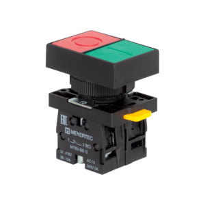 MTB2-ELZ1583 - Кнопка двойная плоская, красная/зеленая, маркировка "I+O", 1NO+1NC, IP40, пластик