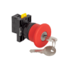 MTB2-ES142 - Кнопка грибовидная аварийной остановки с ключом, красная, 40 мм, возврат поворотом с фиксацией, 1NC, IP54, пластик