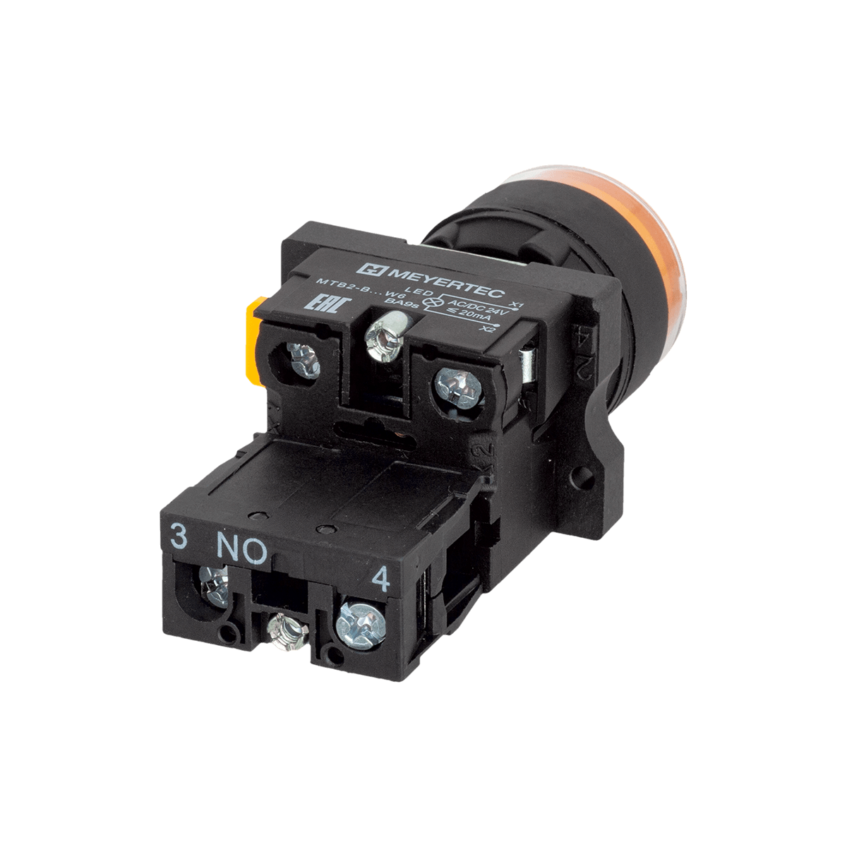 MTB2-EW35611 MTB2-EW35611 - Кнопка желтая с подсветкой, 1NO, 24V AC/DC, IP54, пластик