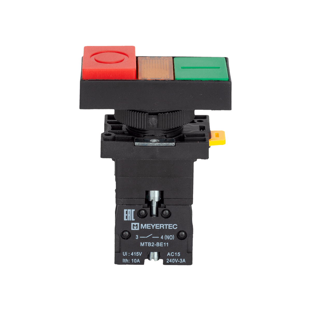 MTB2-EW8461 MTB2-EW8461 - Кнопка двойная выступающая с подсветкой, красная/зеленая, маркировка "I+O", 1NO+1NC, 24V AC/DC, IP40, пластик